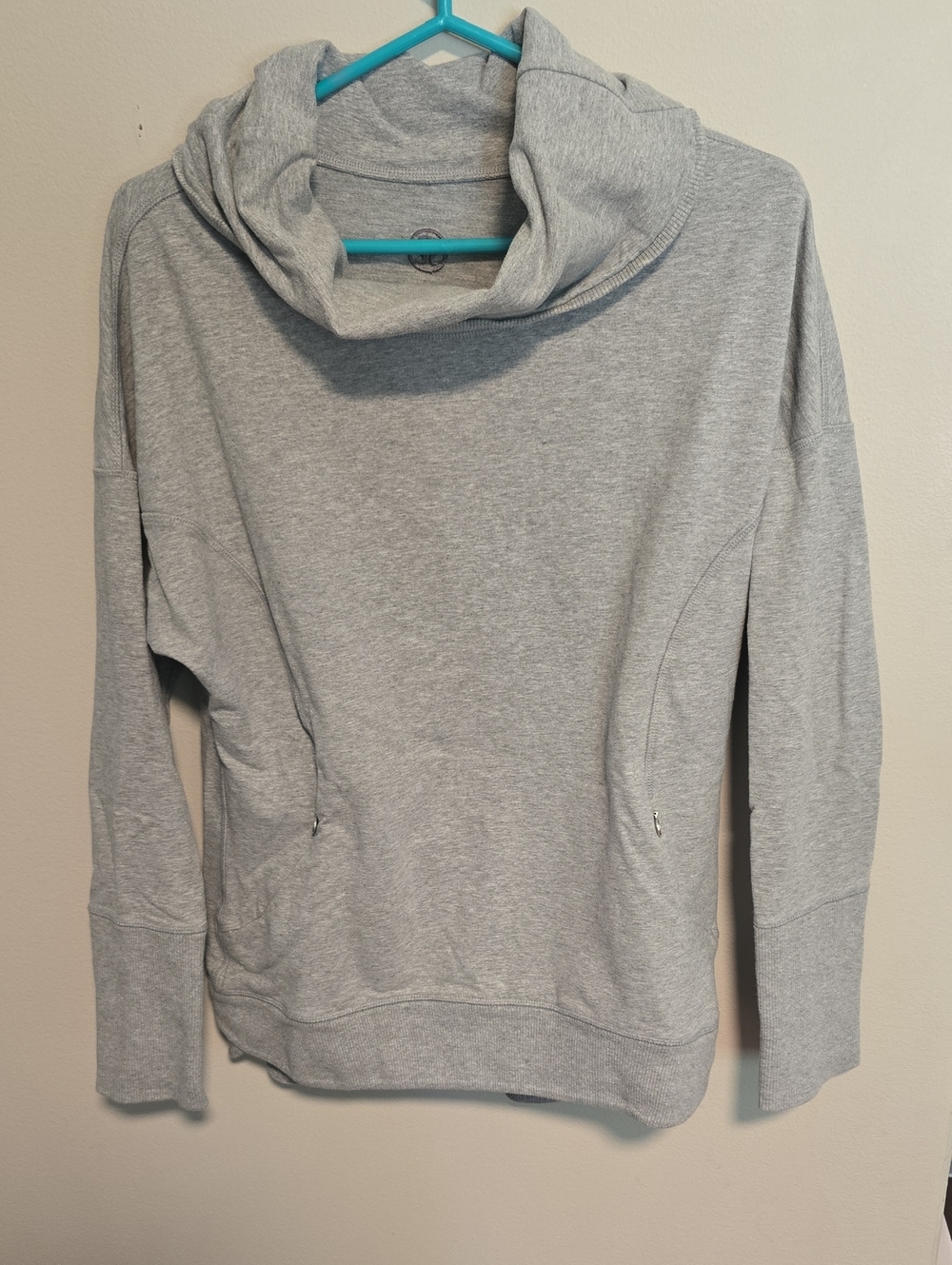 lululemon athletica Gray Cowl Neck Sweater with Zip Pockets